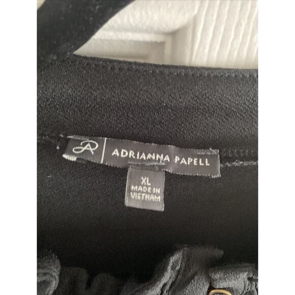 Adrianna Papell Womens XL Black Long Sleeve Blouse Career - Picture 3 of 5